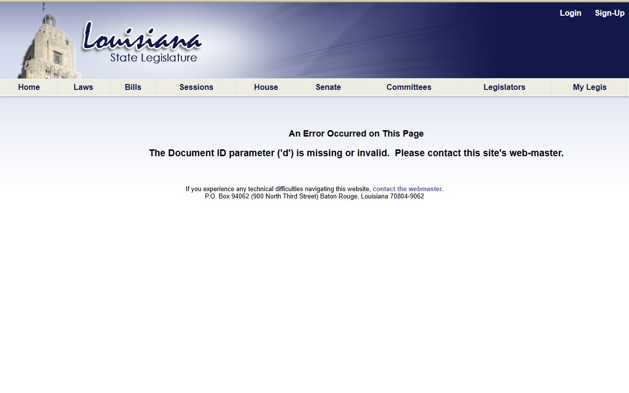 Claiborne Parish court records Louisiana Legislature law lookup