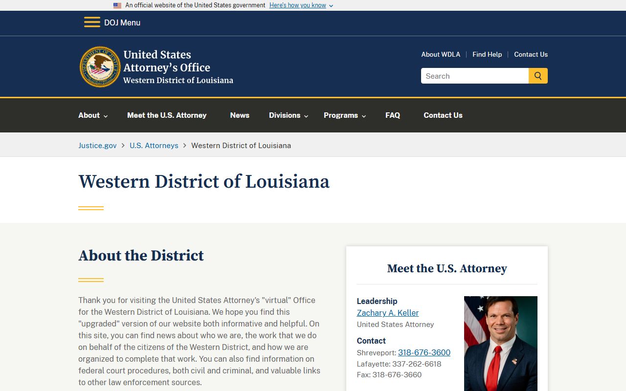Claiborne Parish criminal court records federal prosecutor source