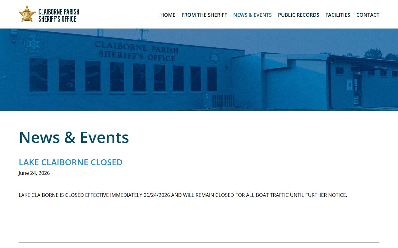 Claiborne Parish warrant and court records sheriff news notices