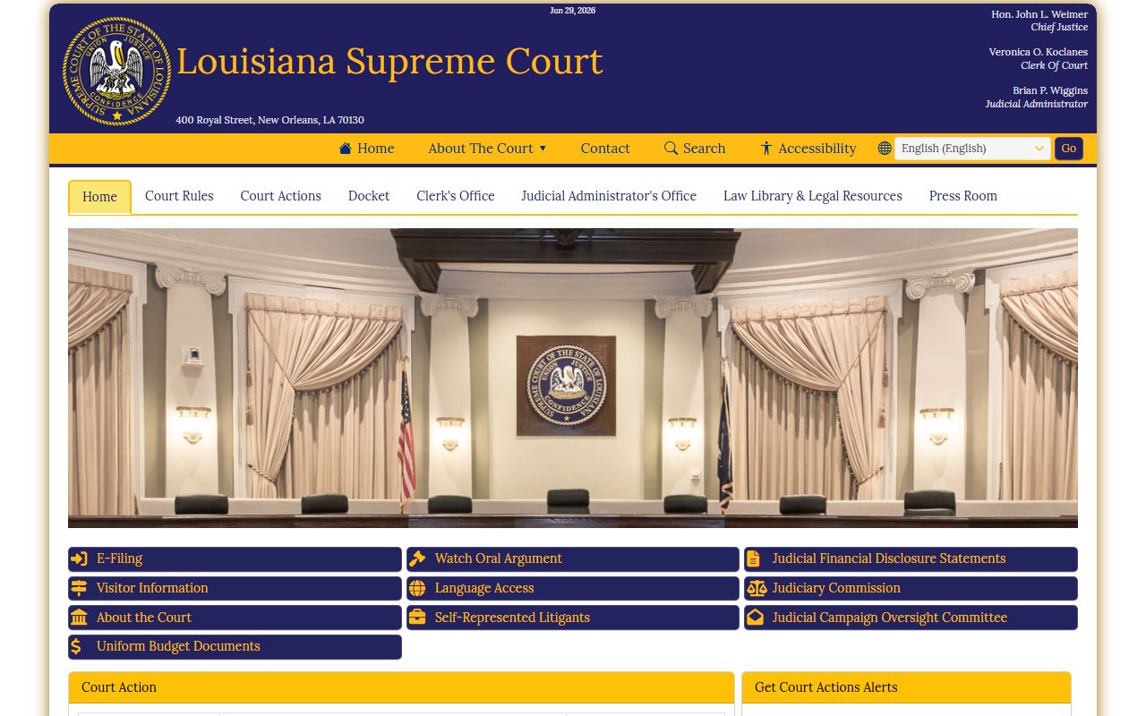 Claiborne Parish court records Louisiana Supreme Court judiciary site