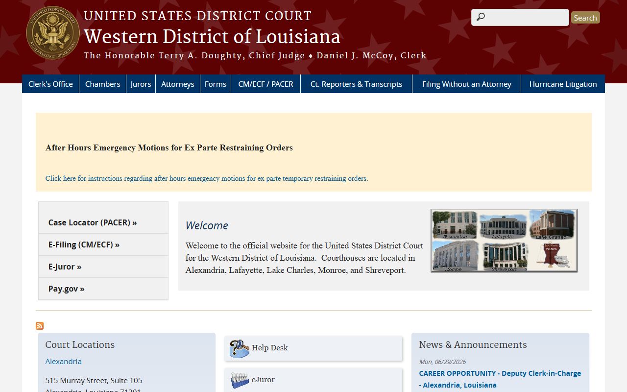 Claiborne Parish probate records federal district court distinction