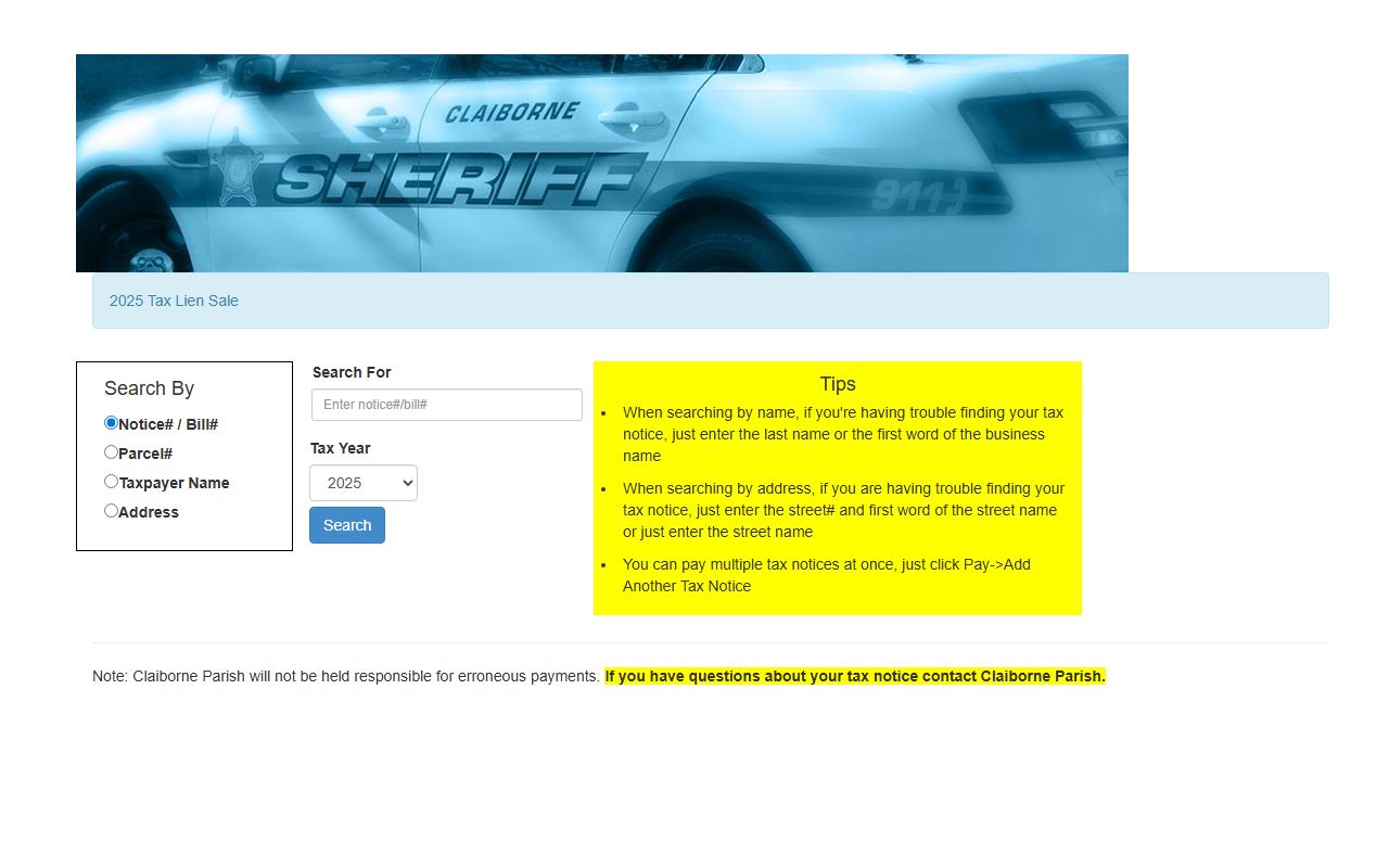 Claiborne Parish traffic court records TCM online traffic payment portal